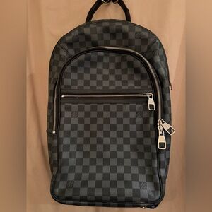 Louis Vuitton Michael Damier canvas backpack five interior pockets black /gray